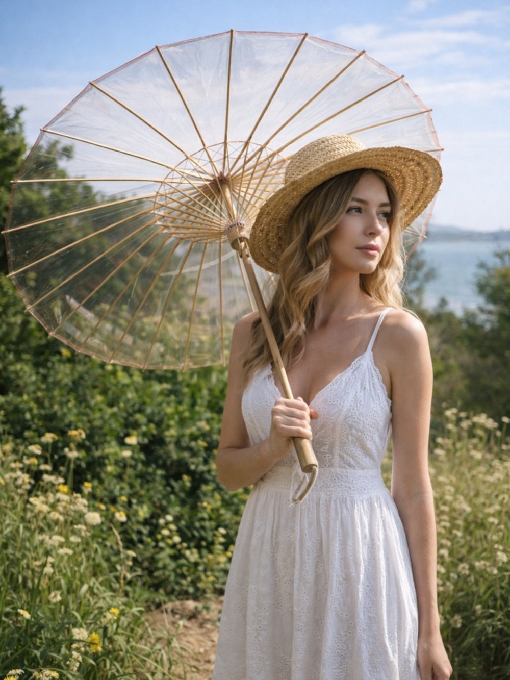 Vintage BRELLI Clear Parasol Umbrella